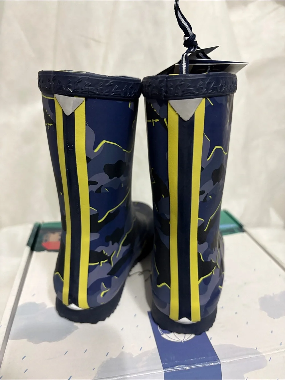 Joules Kids Navy Camo Boots size 10 NWT